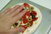gluten free focaccia with toppings