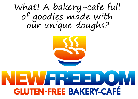 gluten free bakery cafe with text
