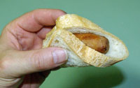 gluten free bread with sausage